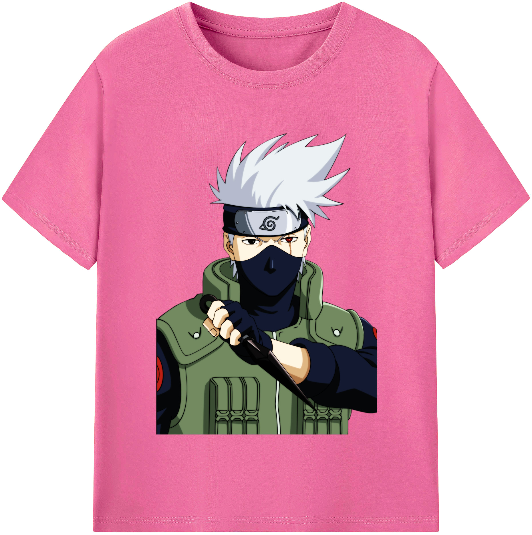 （画像用） NARUTO -ナルト- はたけ カカシ Hatake Kakashi レディースカジュアルプリントTシャツ（綿100％）